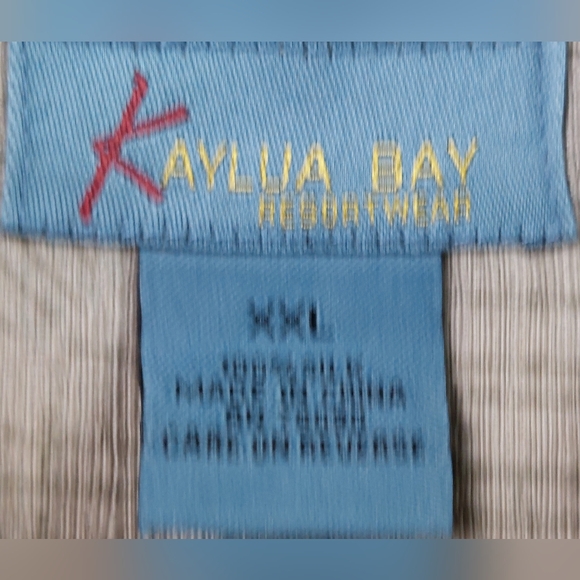 Kaylua Bay Shirt Mens XXL 2XL Brown Tan Hawaiian Palm Leaf 100% Silk Button Up - Picture 5 of 7